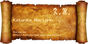 Katonka Mariann névjegykártya
