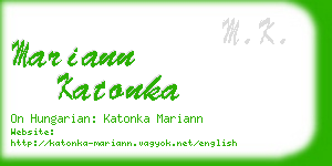 mariann katonka business card